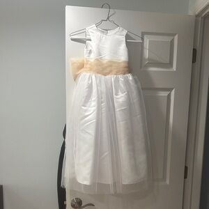 Elegant White and Cream Kids Dress